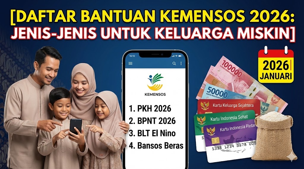 Daftar Bantuan Kemensos 2026: Jenis-Jenis untuk Keluarga Miskin