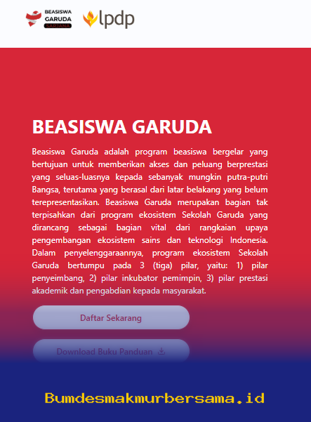 Beasiswa Garuda 2026 Dibuka, Cek Jadwal dan Syaratnya